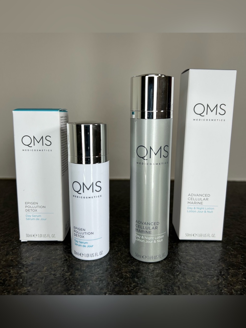 QMS Epigen Pollution Detox Serum & Advanced Cellular Marine Lotion - BRAND NEW